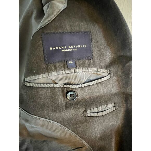 Banana Republic Men's Gray Wool Blazer Size 40L Business Formal - Picture 9 of 14